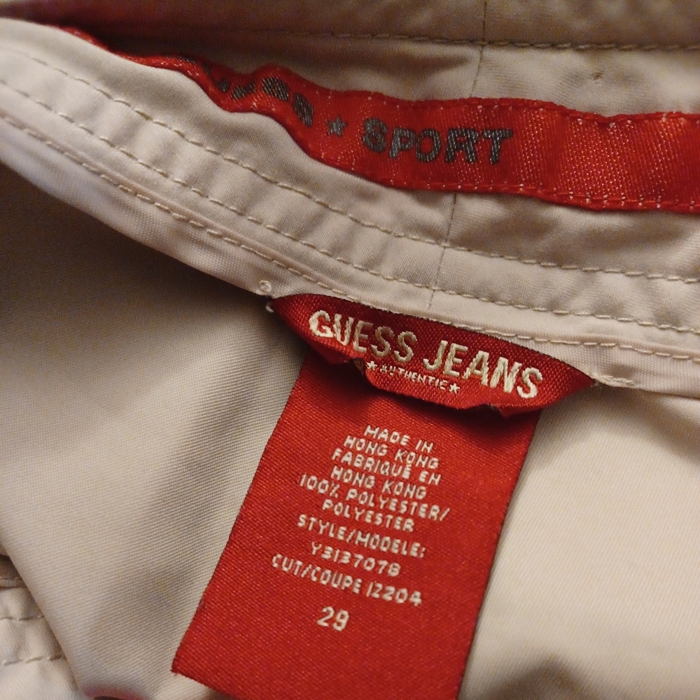 2/$80 Beige Guess Track Pants - Size 29 - Picture 6 of 6